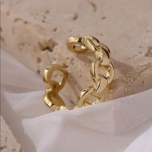 Gold plated chain link ring